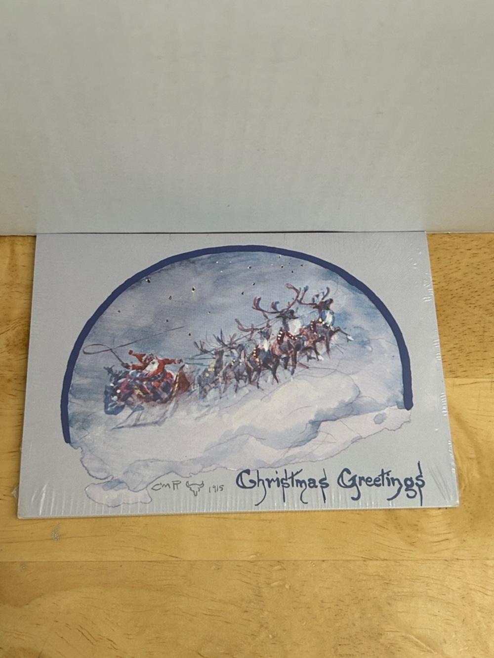Vintage Christmas Postcards: Christmas Greetings Santa Claus Sleigh Reindeers